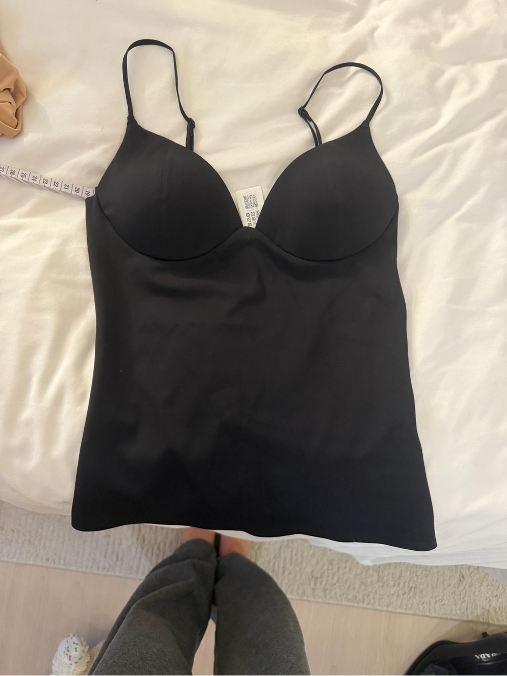 Black Seamless Shaping Camisole with Built-In Bra